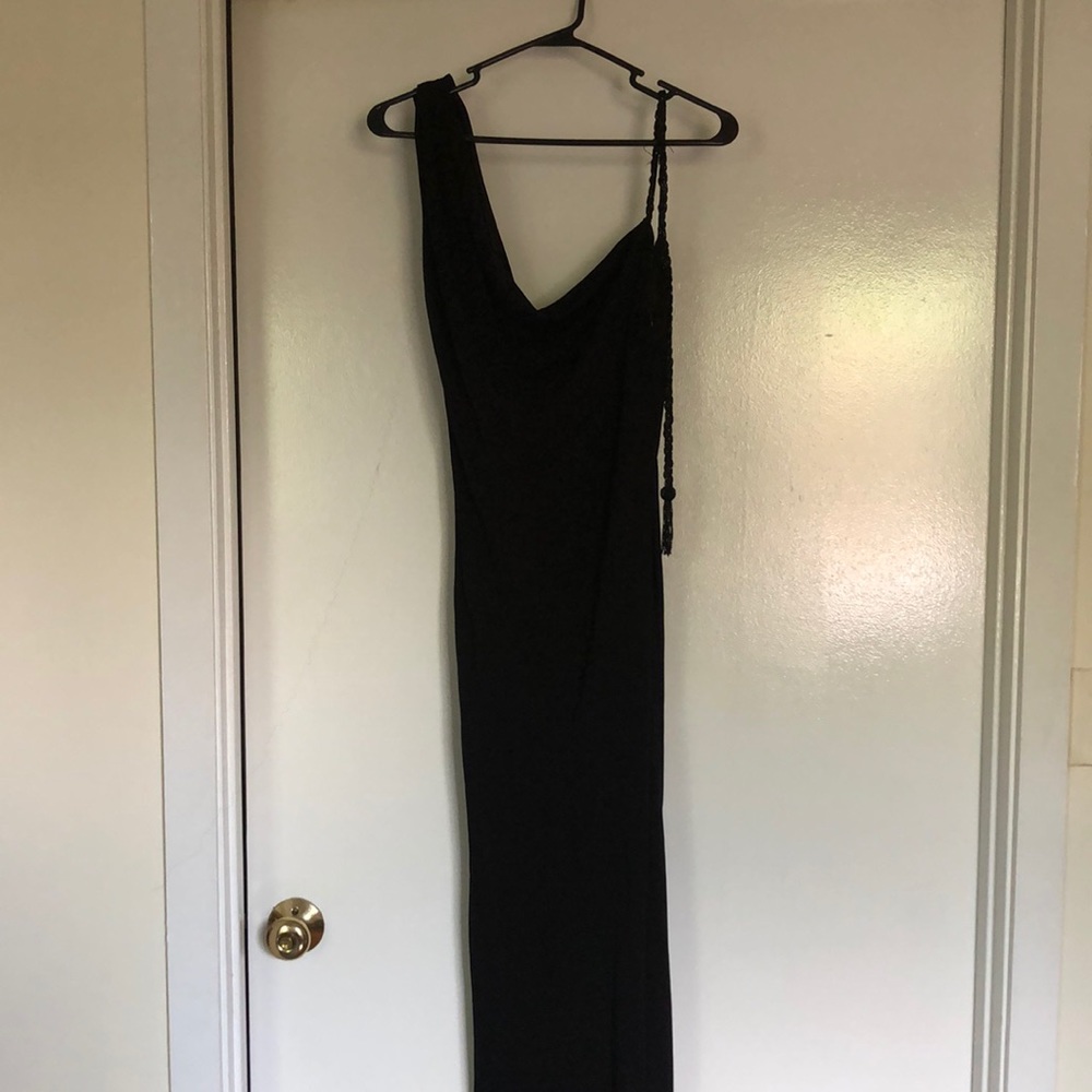 Tahari Cowl Neck Black Gown | size 2